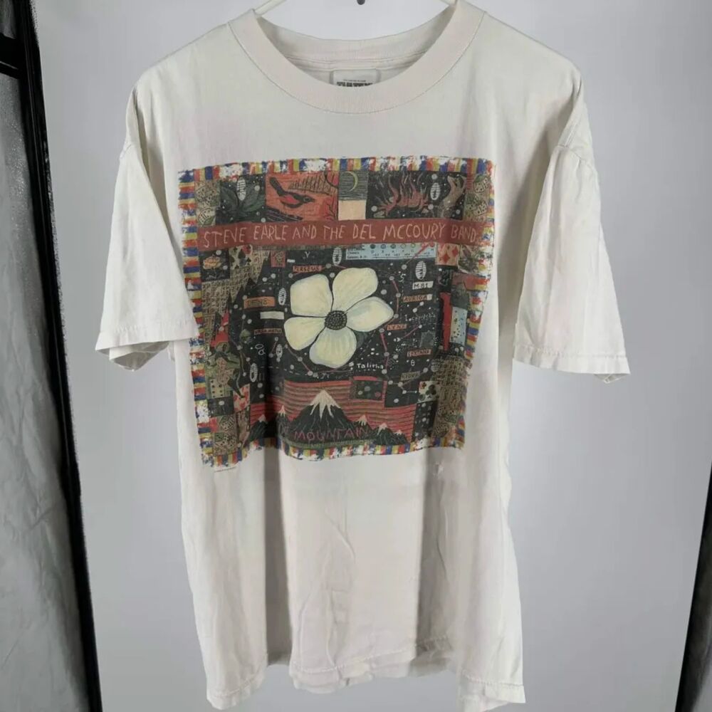 Vintage 1999 Mountain Tour By Steve Earle & The Del McCoury Band T-Shirt Size XL